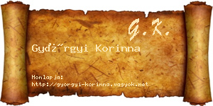 Györgyi Korinna névjegykártya