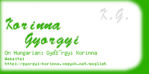 korinna gyorgyi business card